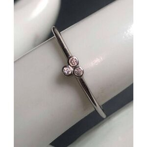 3570 Sterling silver signed 925 SU CH CZ trio band ring sz 7.5